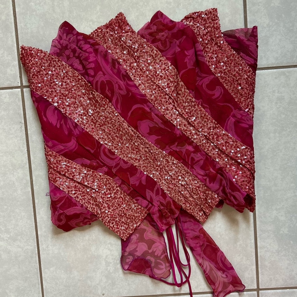 Pink Floral Sequin corset